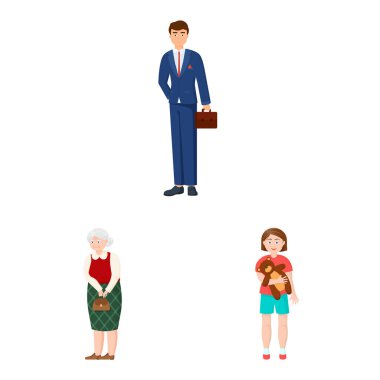 Ailenin izole nesnesi ve insanlar imzalar. Aile ve avatar stok vektör illüstrasyon koleksiyonu.