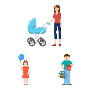 Ailenin izole nesnesi ve insanlar imzalar. Web için aile ve avatar stok sembolü seti.