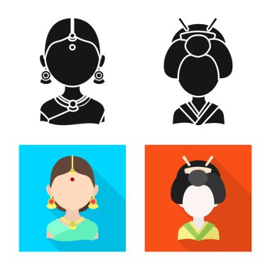 Kopyacı ve yerleşik simge vektör tasarımı. Kopyacı ve kültür hisse senedi simgesi web için set.