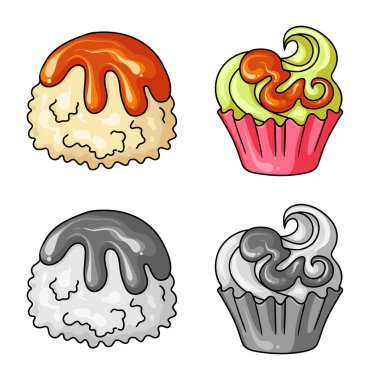 Şekerleme ve mutfak logo vektör Illustration. Şekerleme ve ürün hisse senedi simgesi için web topluluğu.