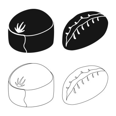 Ürünler ve pişirme logo vektör tasarımı. Ürünler ve web için hisse senedi simgesi meze koleksiyonu.