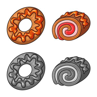 Şekerlemeler ve mutfak simge vektör tasarımı. Şekerlemeler ve ürün stok vektör çizim.