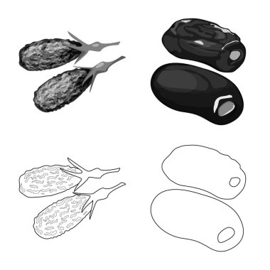 Gıda ve ham logo yalıtılmış nesne. Gıda topluluğu ve hisse senedi için doğa vektör simgesi.