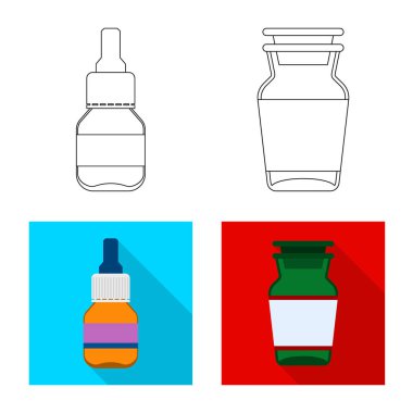 Perakende ve sağlık sembol vektör tasarımı. Hisse senedi için perakende ve sağlık vektör simge kümesi.