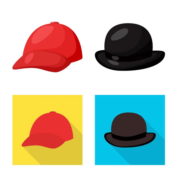 Design vettoriale del simbolo di abbigliamento e cappuccio. Set di abbigliamento e berretto stock symbol per web . — Vettoriale Stock