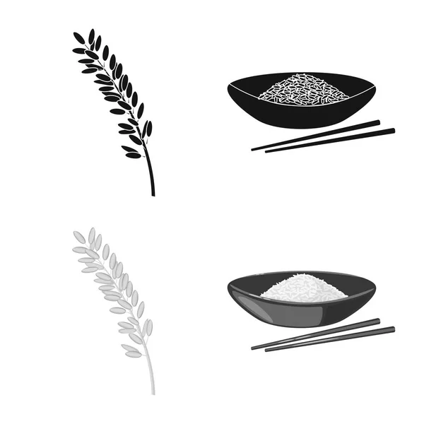 Изолированный объект растительного и экологического происхождения. Набор векторных значков для урожая и приготовления пищи на складе . — стоковый вектор