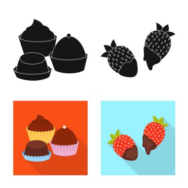 Gıda ve nefis simgesi yalıtılmış nesne. Gıda ve web için kahverengi hisse senedi simgesi toplama.