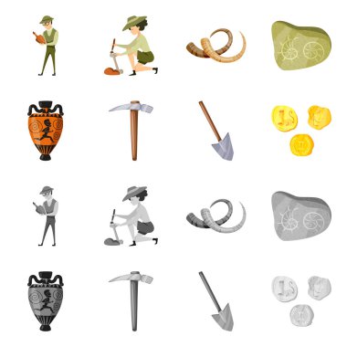 Hikaye ve öğeleri simge vektör Illustration. Hisse senedi için hikaye ve öznitelikleri vektör simge kümesi.