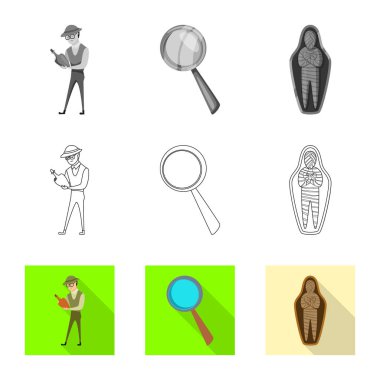 Hikaye ve öğeleri logosu yalıtılmış nesne. Hikaye ve öznitelikleri koleksiyonu vektör hisse senedi simgesi.