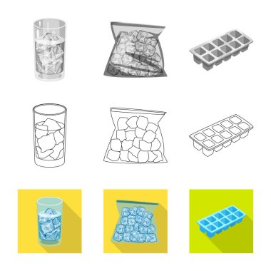 Doku ve donmuş işareti yalıtılmış nesne. Doku ve hisse senedi için şeffaf vektör simge kümesi.