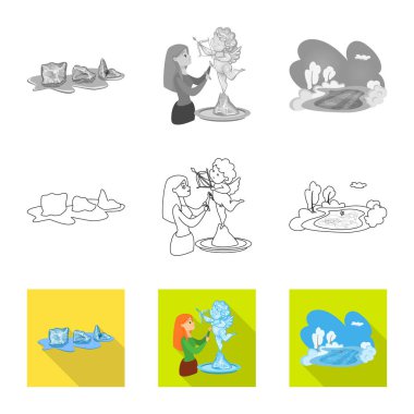 Doku ve donmuş simge vektör çizimi. Doku ve şeffaf hisse senedi vektör çizim koleksiyonu.