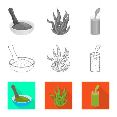 Protein ve deniz simge vektör tasarımı. Protein ve web için doğal hisse senedi simgesi.