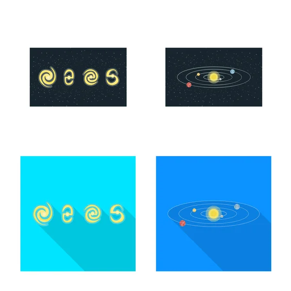 Objeto aislado de símbolo de astronomía y tecnología. Colección de astronomía y cielo stock vector ilustración . — Vector de stock