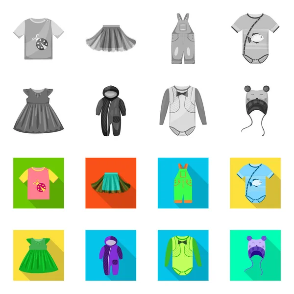 Isolierte Objekt der Mode und Kleidungsstück Logo. Modekollektion und Baumwollstock-Symbol für Web. — Stockvektor