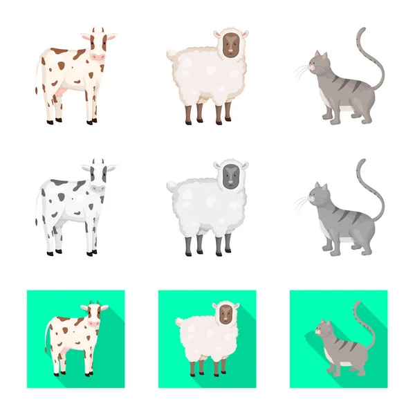 Illustration vectorielle du logo d'élevage et de cuisine. Collection d'icônes vectorielles biologiques et reproductrices pour le stock . — Image vectorielle
