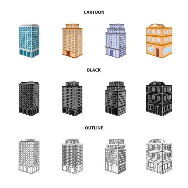 Isolerade objekt för konstruktion och byggnad tecken. Samling av bygg- och estate aktiesymbol för webben. — Stock vektor