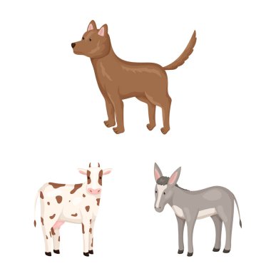 Çiftlik ve gıda logosu izole nesne. Stok için çiftlik ve kırsal vektör simgesi kümesi.