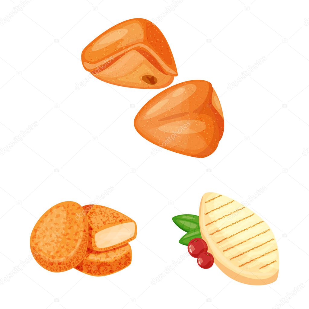 Vector design of meat and raw logo. Collection of meat and grilled stock vector illustration.