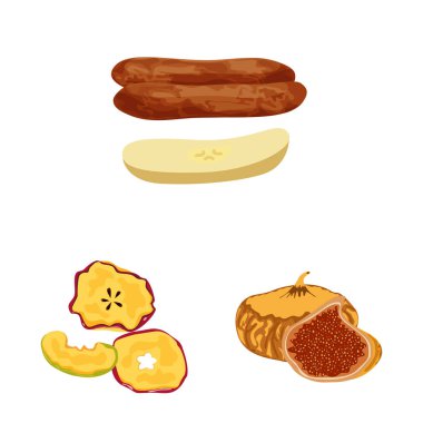 Meyve ve kurutulmuş sembolüizole nesne. Web için meyve ve gıda stok sembolü toplama.