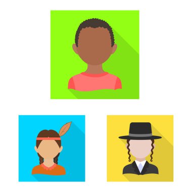 Ulus ve ırk logosu izole nesne. Ulus ve kullanıcı stok vektör illüstrasyon koleksiyonu.