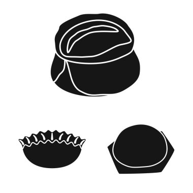 Mutfak vektör tasarımı ve meze simgesi. Web için mutfak ve gıda stok sembolü seti.