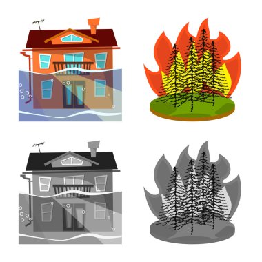 Hava ve tehlike işareti yalıtılmış nesne. Hava ve gürültüyle çarpmak hisse senedi vektör çizim.