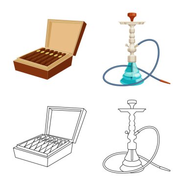 Çöp ve dur işareti vektör tasarımı. Çöp ve alışkanlık hisse senedi vektör çizim seti.