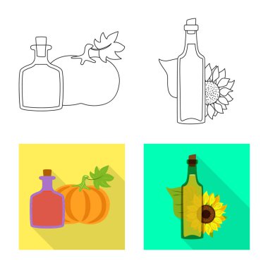 Sağlıklı ve sebze logo vektör Illustration. Sağlıklı kümesi ve hisse senedi için tarım vektör simgesi.