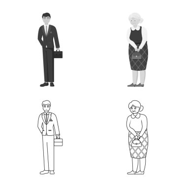 Karakter ve avatar logo vektör Illustration. Karakter ve portre hisse senedi vektör çizim topluluğu.