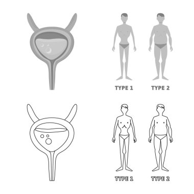 Diyet ve tedavi simge vektör tasarımı. Hisse senedi için diyet ve tıp vektör simge kümesi.