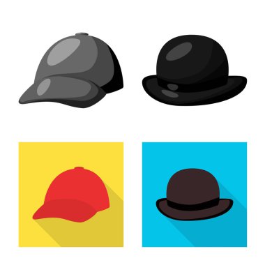 Giyim ve kap simge vektör Illustration. Giyim ve web için bere hisse senedi simgesi.