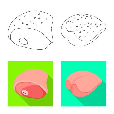 Ürün ve kümes hayvanları simge vektör Illustration. Hisse senedi için ürün ve tarım vektör simge kümesi.