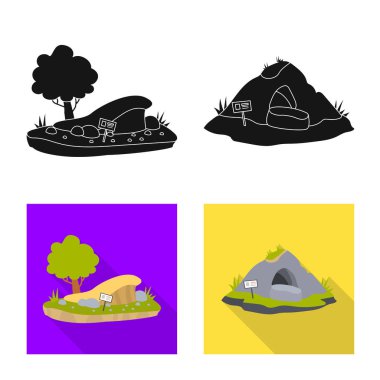 Doğa ve eğlence logo vektör tasarımı. Hisse senedi için doğa ve eğlence vektör simgesi topluluğu.