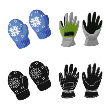 Siluet ve güvenlik logo vektör Illustration. Hisse senedi için konfor ve siluet vektör simge kümesi.