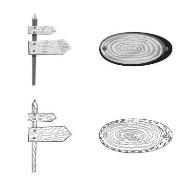 Ham vektör çizim ve orman oturum açın. Parke hisse senedi vektör çizim ve ham kümesi.