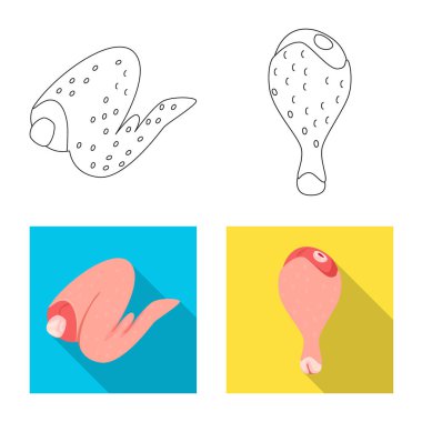 Ürün ve kümes hayvanları logo vektör Illustration. Hisse senedi için ürün ve tarım vektör simge topluluğu.