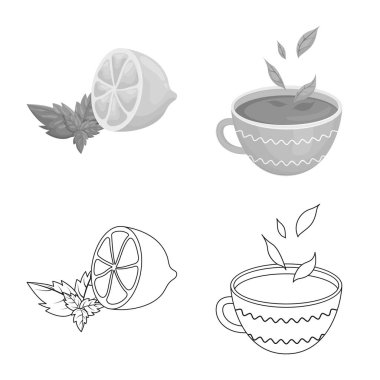 Sağlıklı ve çiçek logosu yalıtılmış nesne. Sağlıklı ve degrade hisse senedi vektör çizim seti.