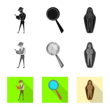 Hikaye ve öğeleri simge vektör tasarımı. Hikaye ve öznitelikleri hisse senedi vektör çizim topluluğu.