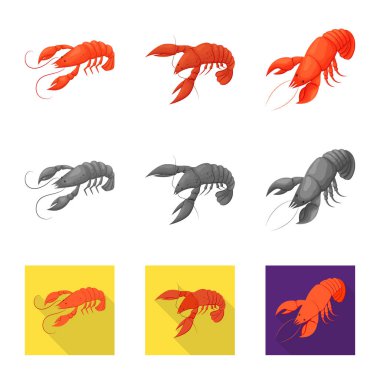 Meze ve okyanus logo vektör Illustration. Meze ve incelik hisse senedi vektör çizim seti.