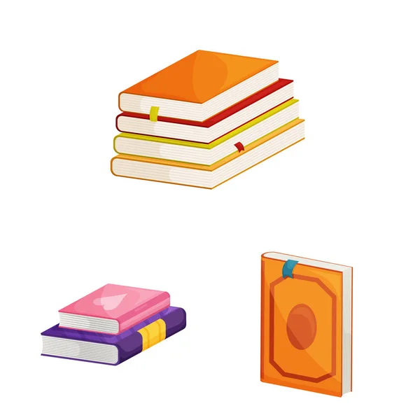 Objeto aislado de biblioteca y logotipo de librería. Colección de biblioteca y vector de literatura icono para stock . — Vector de stock