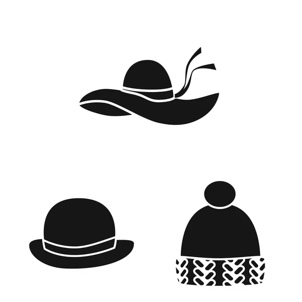 Conception vectorielle de bonnet et icône de béret. Collection d'icône vectorielle bonnet et couche pour stock . — Image vectorielle
