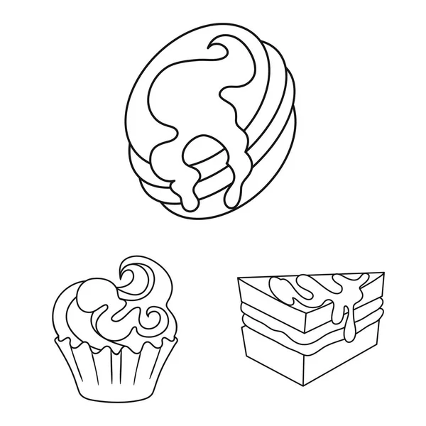 Illustration vectorielle du signe sucré et produit. Collection de doux et de caramel symbole de stock pour la toile . — Image vectorielle