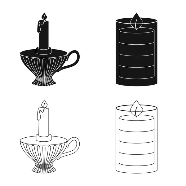 Изолированный объект релаксации и логотип пламени. Набор релаксации и восковых символов для паутины . — стоковый вектор