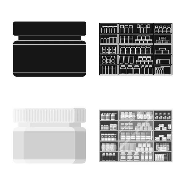 Geïsoleerde object van retail- en gezondheidszorg pictogram. Set van retail- en Wellness-voorraad vectorillustratie. — Stockvector