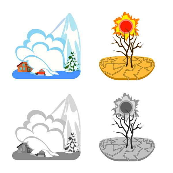 Vector design of weather and distress icon. Collection of weather and crash vector icon for stock.