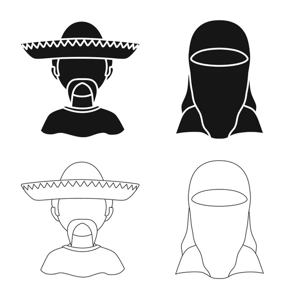 Ilustração vetorial de imitador e ícone residente. Coleção de imitador e cultura ilustração vetor estoque . —  Vetores de Stock