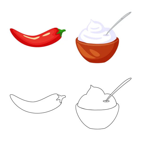 Diseño vectorial de sabor y símbolo del producto. Set de sabores y caldo de cocina símbolo para web . — Archivo Imágenes Vectoriales