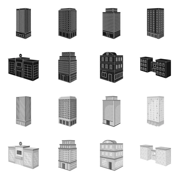 Векторні ілюстрації будівельного та будівельного логотипу. Набір символів будівництва та нерухомості для Інтернету . — стоковий вектор