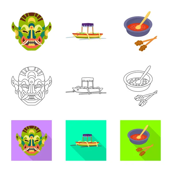 Objeto aislado e icono de viaje. Colección y símbolo de stock tradicional para web . — Vector de stock