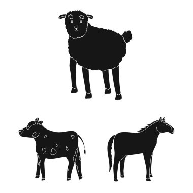 Çiftlik ve organik logo vektör illüstrasyon. Web için çiftlik ve gıda stok sembolü koleksiyonu.